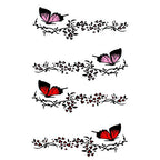 2 Pairs R729 Butterfly Flower Car Sticker Butterfly Love Flower Personality Engine Cover Body Decorative Sticker, Pink, Red