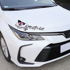 2 Pairs R729 Butterfly Flower Car Sticker Butterfly Love Flower Personality Engine Cover Body Decorative Sticker, Pink, Red