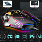LEAVEN 7 Keys 4000DPI USB Wired Computer Office Luminous RGB Mechanical Gaming Mouse, Cabel Length:1.5m, S30 Black, S30 White, S30 Pink, S10 Black
