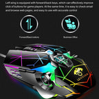 LEAVEN 7 Keys 4000DPI USB Wired Computer Office Luminous RGB Mechanical Gaming Mouse, Cabel Length:1.5m, S30 Black, S30 White, S30 Pink, S10 Black