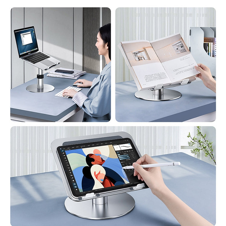 Oatsbasf 03597 Aluminum Alloy Notebook Heightening Bracket Notebook Computer Lifting Heat Dissipation Bracket Mobile Folding Table,Style:, Elite Version-Silver, Elite Version-Gray, Deluxe Edition-Silver, Deluxe Edition-Gray