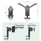 Oatsbasf Car Gravity Metal Bracket Scalable and Stable Mobile Phone Bracket Folding Screen Mobile Phone Exclusive Car Bracket, Folding Screen Outlet Black, Folding Screen Outlet Silver, Folding Screen Paste Black