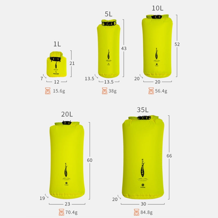 AFISHTOUR Outdoor Bunch Storage Bag Multi-Function Light Thin Waterproof Storage Bag, 1L, 5L, 10L, 20L, 35L