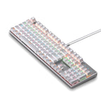 104 Keys Green Shaft RGB Luminous Keyboard Computer Game USB Wired Metal Mechanical Keyboard, Cabel Length:1.5m, Style:, Ordinary Version (Black), Ordinary Version (White), Double Imposition Version (White Pink), Double Imposition Version (Pink White) ...