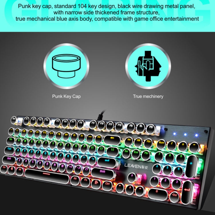 104 Keys Green Shaft RGB Luminous Keyboard Computer Game USB Wired Metal Mechanical Keyboard, Cabel Length:1.5m, Style:, Ordinary Version (Black), Ordinary Version (White), Double Imposition Version (White Pink), Double Imposition Version (Pink White) ...