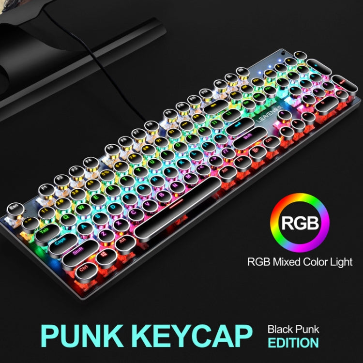 104 Keys Green Shaft RGB Luminous Keyboard Computer Game USB Wired Metal Mechanical Keyboard, Cabel Length:1.5m, Style:, Ordinary Version (Black), Ordinary Version (White), Double Imposition Version (White Pink), Double Imposition Version (Pink White) ...