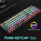 104 Keys Green Shaft RGB Luminous Keyboard Computer Game USB Wired Metal Mechanical Keyboard, Cabel Length:1.5m, Style:, Ordinary Version (Black), Ordinary Version (White), Double Imposition Version (White Pink), Double Imposition Version (Pink White) ...