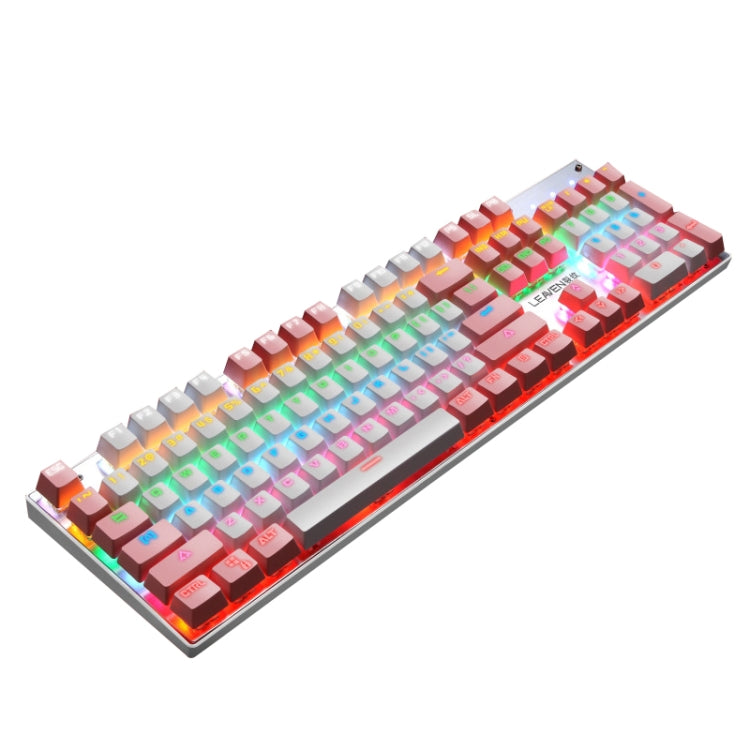 104 Keys Green Shaft RGB Luminous Keyboard Computer Game USB Wired Metal Mechanical Keyboard, Cabel Length:1.5m, Style:, Ordinary Version (Black), Ordinary Version (White), Double Imposition Version (White Pink), Double Imposition Version (Pink White) ...