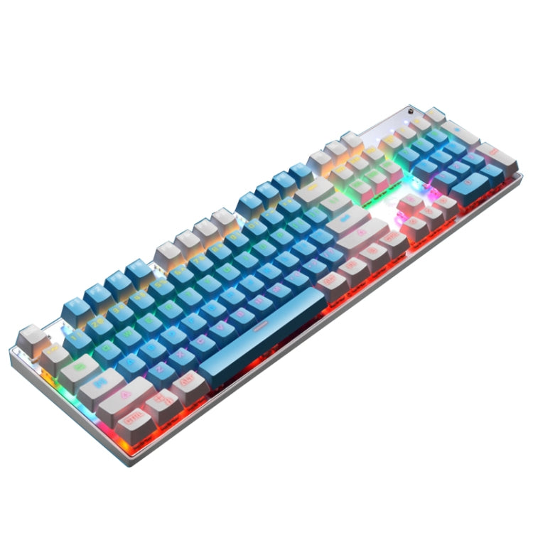 104 Keys Green Shaft RGB Luminous Keyboard Computer Game USB Wired Metal Mechanical Keyboard, Cabel Length:1.5m, Style:, Ordinary Version (Black), Ordinary Version (White), Double Imposition Version (White Pink), Double Imposition Version (Pink White) ...