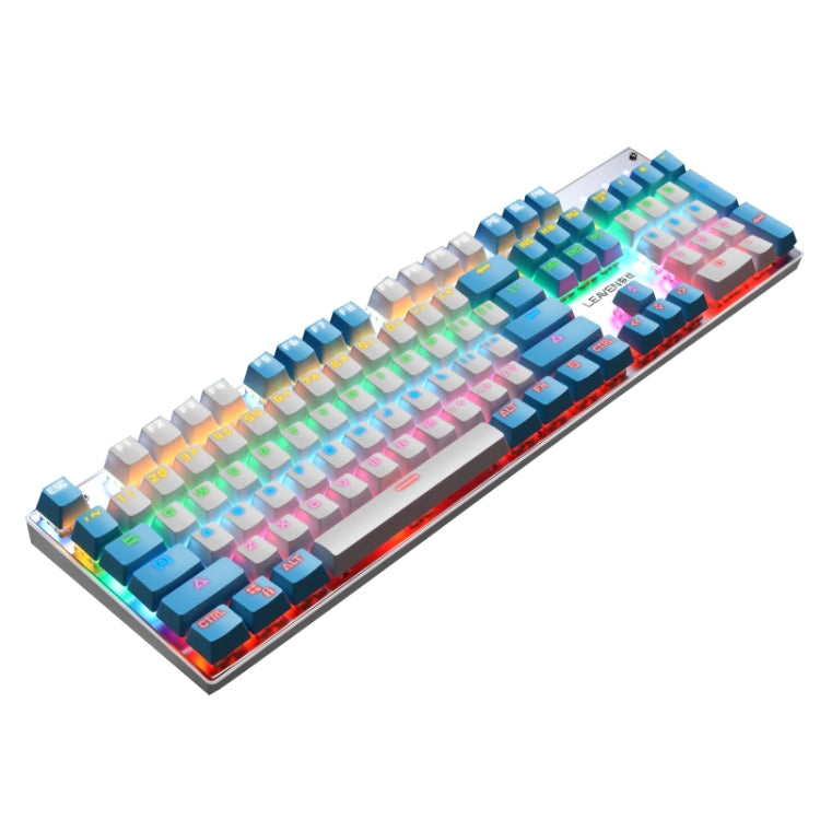 104 Keys Green Shaft RGB Luminous Keyboard Computer Game USB Wired Metal Mechanical Keyboard, Cabel Length:1.5m, Style:, Ordinary Version (Black), Ordinary Version (White), Double Imposition Version (White Pink), Double Imposition Version (Pink White) ...