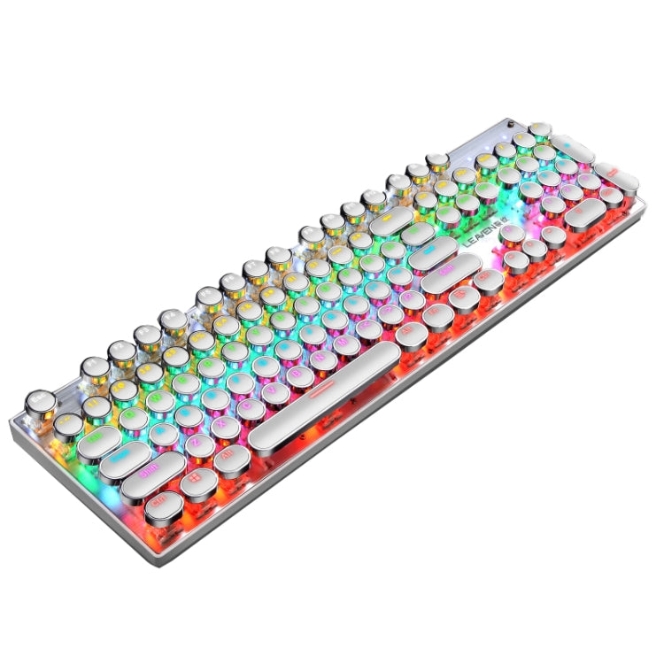 104 Keys Green Shaft RGB Luminous Keyboard Computer Game USB Wired Metal Mechanical Keyboard, Cabel Length:1.5m, Style:, Ordinary Version (Black), Ordinary Version (White), Double Imposition Version (White Pink), Double Imposition Version (Pink White) ...