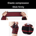 Nylon Four Stripes Bandage Wrapped Sports Knee Pads, Nylon Knee Pads(Black Red), Nylon Knee Pads (Black Yellow), Nylon Knee Pads (Black Light Blue), Nylon Knee Pads (Black Green), Nylon Knee Pads (Black Orange), Nylon Knee Pads (Black Ash)             ...