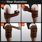 Nylon Four Stripes Bandage Wrapped Sports Knee Pads, Nylon Knee Pads(Black Red), Nylon Knee Pads (Black Yellow), Nylon Knee Pads (Black Light Blue), Nylon Knee Pads (Black Green), Nylon Knee Pads (Black Orange), Nylon Knee Pads (Black Ash)             ...