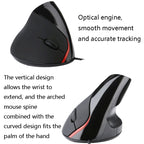 JSY-12 5 Keys USB Wired Vertical Mouse Ergonomic Wrist Brace Optical Mouse, Purple, Blue, Black, Silver Gray