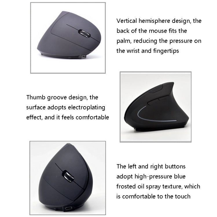JS-5D 6 Keys 2.4G Ergonomic Vertical Mouse Cross-Border Wireless Charging Mouse