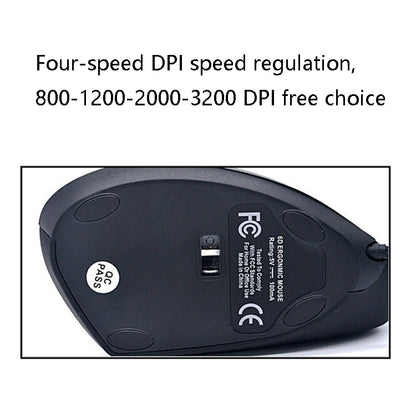 JSY-5 6 Keys Laser USB Wired Mouse Optical Upright Mouse