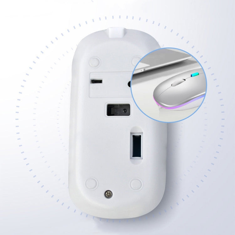 Y20 4 Keys Colorful Glow Charging Mute Mouse Notebook Game Wireless Mouse, 2.4G Version (Black), 2.4G Version (Blue), 2.4G Version (Green), 2.4G Version (Silver), 2.4G Version (White), 2.4G Version (Pink), 2.4G Version (Gold), Bluetooth Version (Black)...
