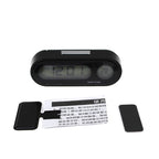 K02 Car Electronic Clock Temperature Meter Night Light LED Temperature Time Meter, 2 in 1 Black Blue Light