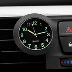 Car Clock Night Light Electronic Clock Car Decoration Quartz, Silver Border, Black Border