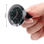 Car Clock Night Light Electronic Clock Car Decoration Quartz, Silver Border, Black Border