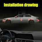 4 Sets Car Reflective Sticker Door Border Anti-Collision Strip Leaf Board Personality Rear View Mirror Warning Sticker, Red, Yellow, White, Green, Blue