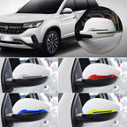 4 Sets Car Reflective Sticker Door Border Anti-Collision Strip Leaf Board Personality Rear View Mirror Warning Sticker, Red, Yellow, White, Green, Blue