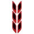 2 Sets Carbon Fiber Warning Sticker Car Anti-Collision Strip Leaf Plate Reflective Sticker Hood Light Eyebrow Anti-Collision Drops Sticker, 6 PCS (Red), 6 PCS (White), 6 PCS  (Blue), 6 PCS  (Yellow), 6 PCS  (Fluorescent Yellow), 4 PCS   (Bumper Red)   ...