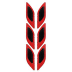 2 Sets Carbon Fiber Warning Sticker Car Anti-Collision Strip Leaf Plate Reflective Sticker Hood Light Eyebrow Anti-Collision Drops Sticker, 6 PCS (Red), 6 PCS (White), 6 PCS  (Blue), 6 PCS  (Yellow), 6 PCS  (Fluorescent Yellow), 4 PCS   (Bumper Red)   ...