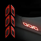 2 Sets Carbon Fiber Warning Sticker Car Anti-Collision Strip Leaf Plate Reflective Sticker Hood Light Eyebrow Anti-Collision Drops Sticker, 6 PCS (Red), 6 PCS (White), 6 PCS  (Blue), 6 PCS  (Yellow), 6 PCS  (Fluorescent Yellow), 4 PCS   (Bumper Red)   ...