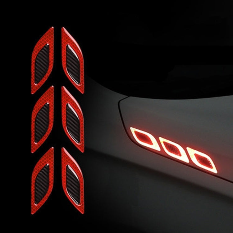 2 Sets Carbon Fiber Warning Sticker Car Anti-Collision Strip Leaf Plate Reflective Sticker Hood Light Eyebrow Anti-Collision Drops Sticker, 6 PCS (Red), 6 PCS (White), 6 PCS  (Blue), 6 PCS  (Yellow), 6 PCS  (Fluorescent Yellow), 4 PCS   (Bumper Red)   ...