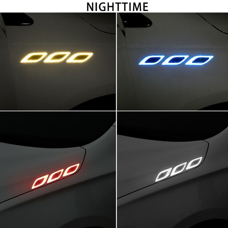 2 Sets Carbon Fiber Warning Sticker Car Anti-Collision Strip Leaf Plate Reflective Sticker Hood Light Eyebrow Anti-Collision Drops Sticker, 6 PCS (Red), 6 PCS (White), 6 PCS  (Blue), 6 PCS  (Yellow), 6 PCS  (Fluorescent Yellow), 4 PCS   (Bumper Red)   ...