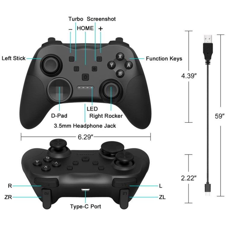 MB-S819 Wireless Bluetooth Game Console Handle With Wake-Up Vibrating Gyroscope For Nintendo Switch, MB-S819