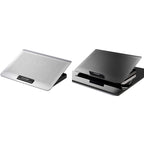 ICE COOREL Laptop Aluminum Alloy Radiator Fan Silent Notebook Cooling Bracket, Space Silver, Tungsten Gold Black, Six-Fan Space Silver, Six-Fan Tungsten Gold Black