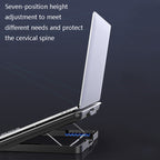 ICE COOREL Laptop Aluminum Alloy Radiator Fan Silent Notebook Cooling Bracket, Space Silver, Tungsten Gold Black, Six-Fan Space Silver, Six-Fan Tungsten Gold Black