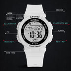 SYNOKE 9109 Student Multifunctional Waterproof Colorful Luminous Electronic Watch, Black, Pink, White, Lake Green