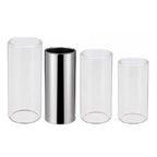M02219 4 in 1 Plexiglass Slid Bar + Stainless Steel Slid Bar + Celluloid Guitar Finger Pick + Plastic Box Set, Plexiglass Slid Bar