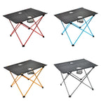 8249 Outdoor Ultra Light Aluminum Folding Table Small Portable Picnic Table, Red, Blue, Orange, Silver Gray