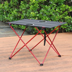 8249 Outdoor Ultra Light Aluminum Folding Table Small Portable Picnic Table, Red, Blue, Orange, Silver Gray