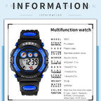 SYNOKE 9802 Children Sports Waterproof Digital Watch, Blue White, Blue Orange, Black Blue