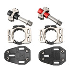 MEROCA Road Lock Shoes Card Three Pardin Bicycle Lollipops Self-Locking Pedal With Lock, Style:, Titanium Alloy Axis (Black), Titanium Alloy Axis (Red), Steel Axis (Black), Steel Axis (Red)