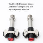 MEROCA Road Lock Shoes Card Three Pardin Bicycle Lollipops Self-Locking Pedal With Lock, Style:, Titanium Alloy Axis (Black), Titanium Alloy Axis (Red), Steel Axis (Black), Steel Axis (Red)