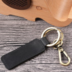 2 PCS Handmade Crazy Horse Leather Retro Keychain Car Couple Keychain, Double Ring