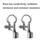 1 Pair T007 Brass Plating Tin Car Battery Pile Head Battery Terminal Connector Cable Junction Head, 1 Pair T007