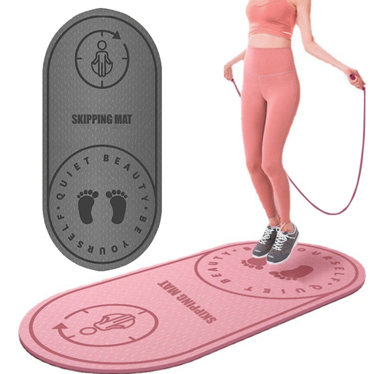 8mm TPE Sound-Absorbing And Shock-Absorbing Skipping Mat Home Indoor Sports Fitness Mat, Fitness Mat Grey