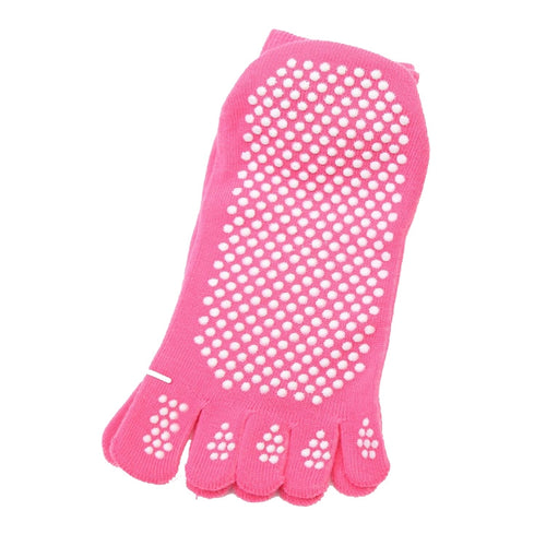 1 Pair Four Seasons Cotton Five-Toed Yoga Socks Silicone Non-Slip Five-Toed Socks, Black, Grey, Purple, Blue, Rose Red
