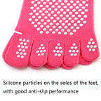 1 Pair Four Seasons Cotton Five-Toed Yoga Socks Silicone Non-Slip Five-Toed Socks, Black, Grey, Purple, Blue, Rose Red