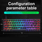 T8 68 Keys Mechanical Gaming Keyboard RGB Backlit Wired Keyboard, Cable Length:1.6m, Black Green Shaft, Black Tea Shaft, White Green Shaft, White RGB Red Shaft, Blue Green Shaft, Pink Green Shaft