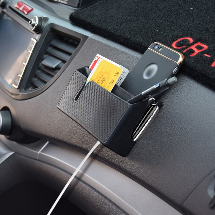 DM-020 Car Sticky Carbon Fiber Storage Bag Car Mobile Phone Storage Box Small, Small, Large
