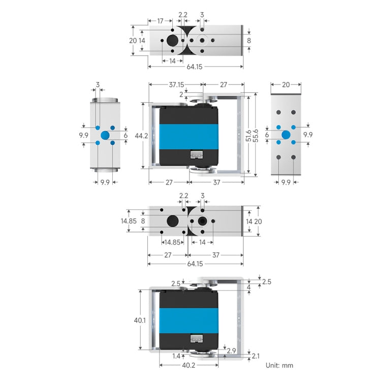 Waveshare 24703 25kg.cm Wide Range Voltage ST3020 Serial Bus Aervo, 24703