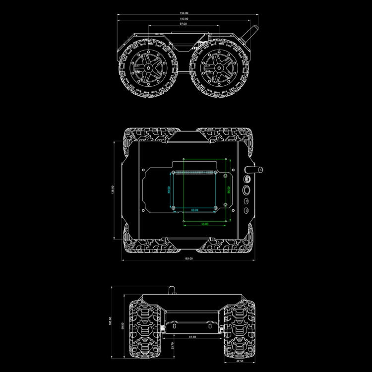 Waveshare WAVE ROVER Flexible Expandable 4WD Mobile Robot Chassis, Onboard ESP32 Module, US Plug, EU Plug, UK Plug